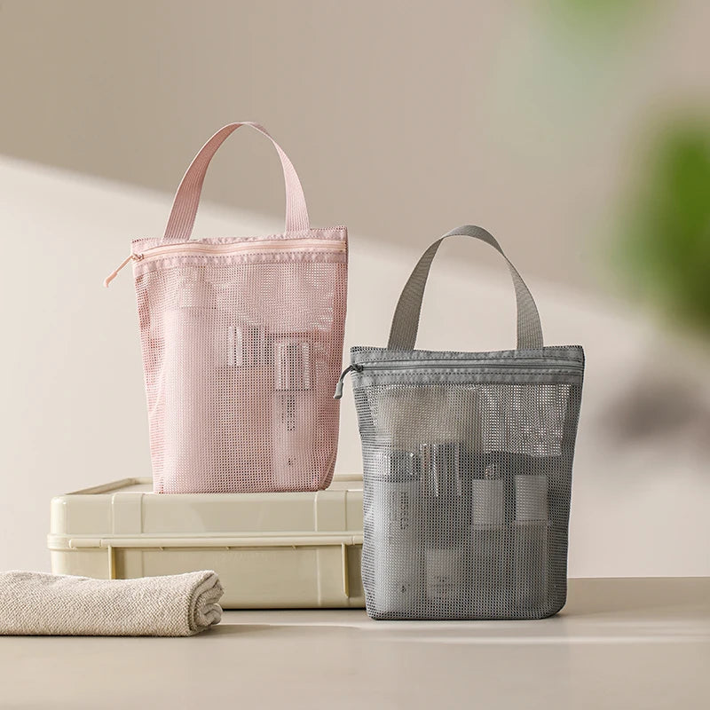 Lightweight and breathable, these mesh tote bags are perfect for students on the go. Use them as shower caddies, travel organizers, or everyday essentials bags. Features multiple compartments, sturdy handles, and quick-dry design for convenience and style.