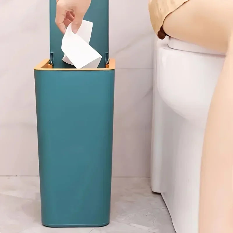10L Odor-Proof Trash Can – One-Touch Lid | Space-Saving Bathroom & Kitchen Bin | UnivibeShop