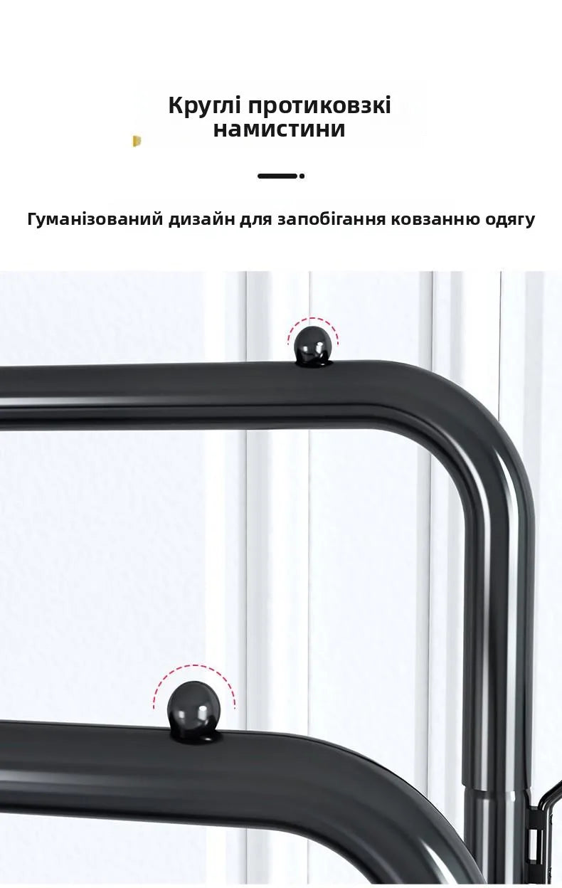 Space-Saving Floor Standing Clothes Drying Rack – Multipurpose Hanger for Dorm, Balcony & Indoor Use