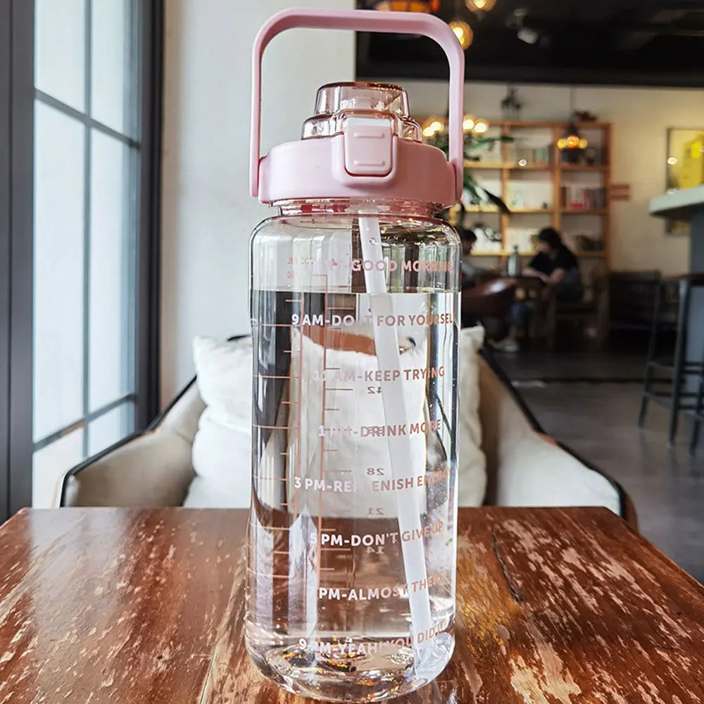 Motivational Water Bottle – Time Marker & Straw | 1L BPA-Free Sports Bottle | UnivibeShop