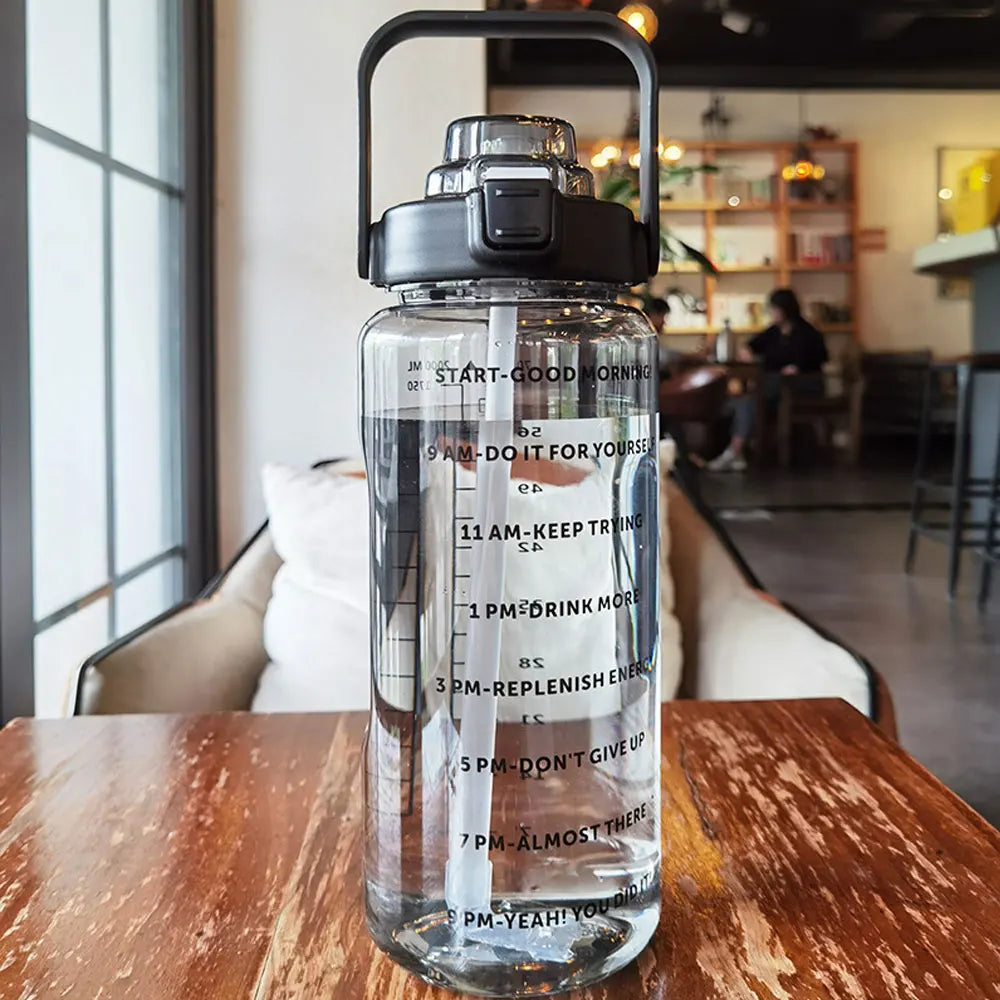 Motivational Water Bottle – Time Marker & Straw | 1L BPA-Free Sports Bottle | UnivibeShop
