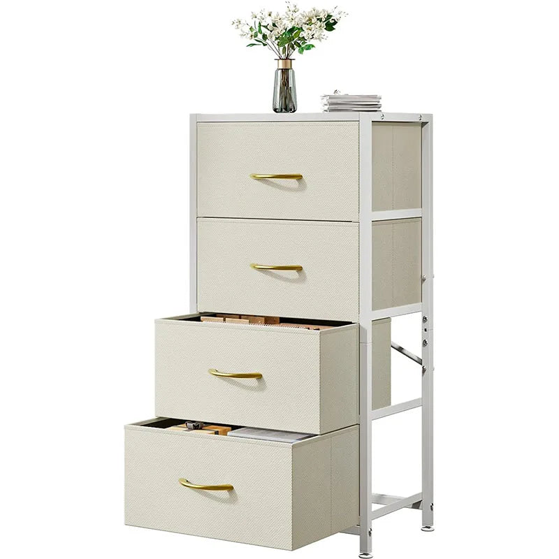 Modern Chest of Drawers – 4-Drawer Dresser with Wood Top for Bedroom, Dorm, or Nursery
