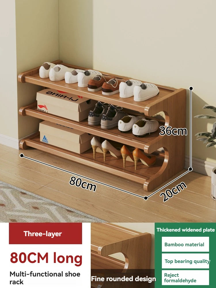 Wooden Multi-Layer Shoe Rack Organizer – Compact Dorm & Apartment Storage Shelf