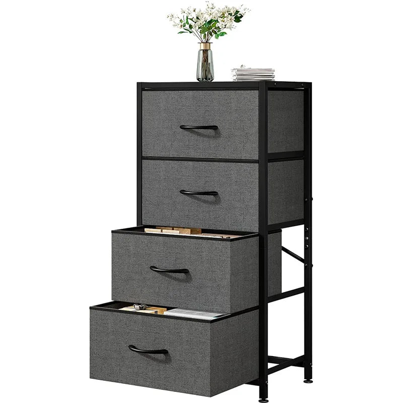 Modern Chest of Drawers – 4-Drawer Dresser with Wood Top for Bedroom, Dorm, or Nursery