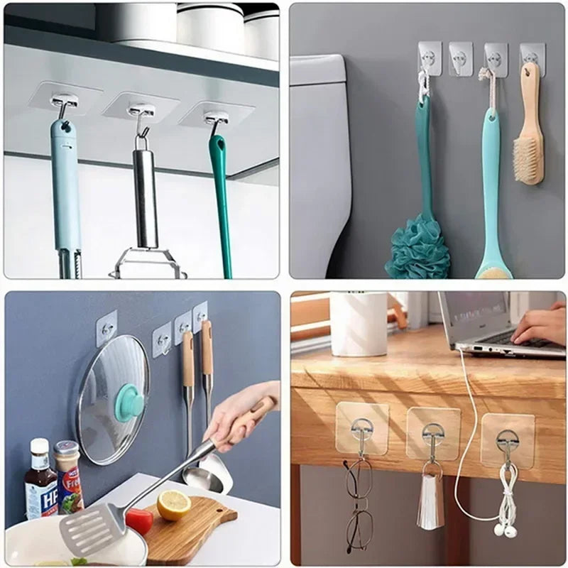 Clear Self-Adhesive Hooks (6-Pack) – Multi-Purpose Wall Hangers