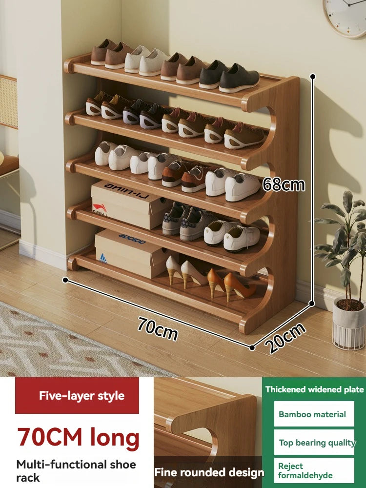 Wooden Multi-Layer Shoe Rack Organizer – Compact Dorm & Apartment Storage Shelf