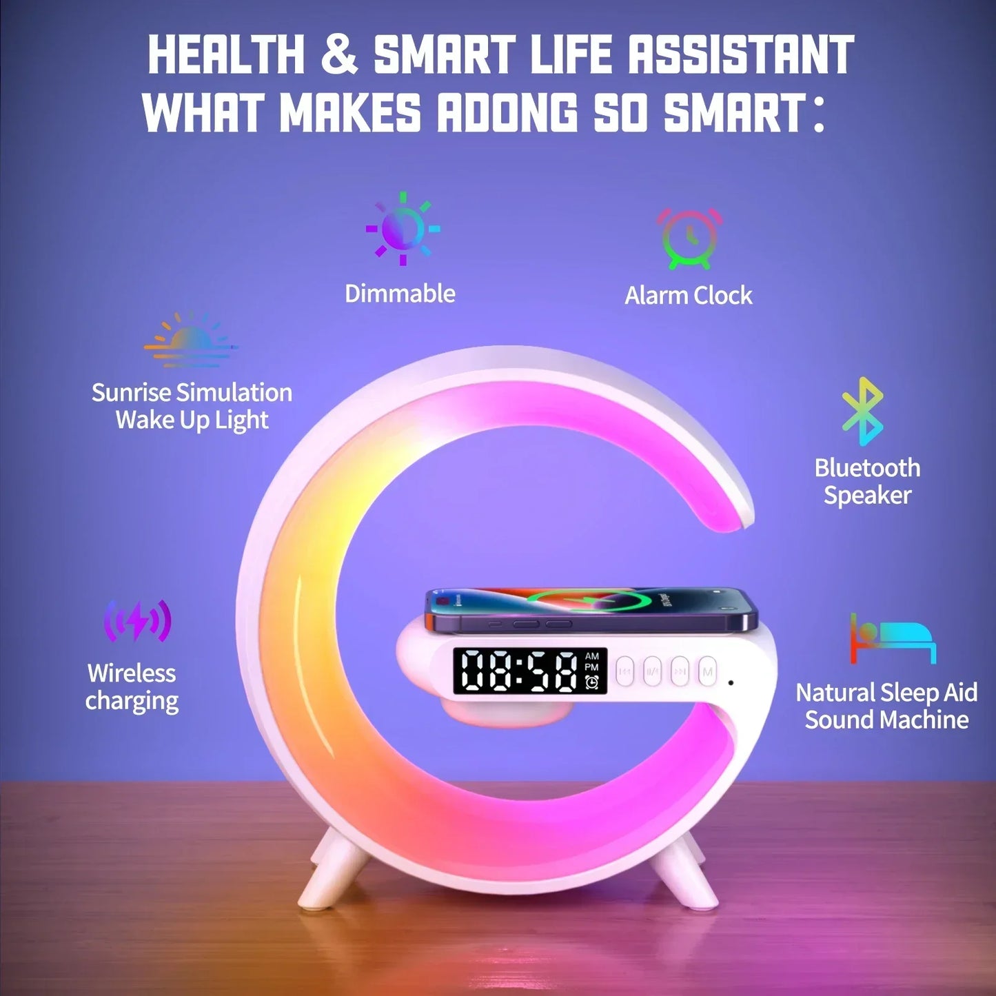 G Atmosphere Wireless Charger with Speaker & Clock