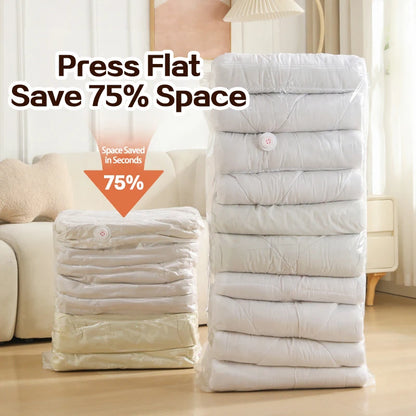 Reusable Compression Empty Bag Sealer Clothes Travel Packing Organizer Vacuum Large Plastic Storage Bags Storing Clothes Blanket