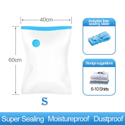 Reusable Compression Empty Bag Sealer Clothes Travel Packing Organizer Vacuum Large Plastic Storage Bags Storing Clothes Blanket