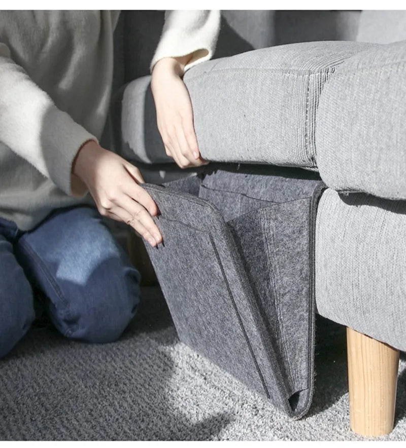 Felt Bedside & Sofa Storage Organizer – Dorm, Bedroom, or Living Room Caddy