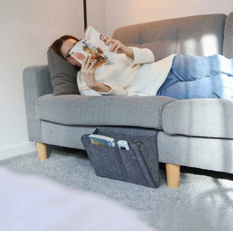 Felt Bedside & Sofa Storage Organizer – Dorm, Bedroom, or Living Room Caddy