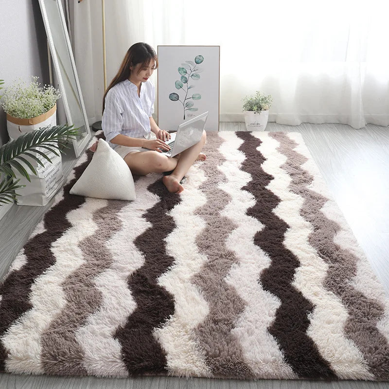 White Fluffy Hall Carpet