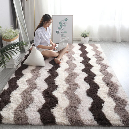 White Fluffy Hall Carpet