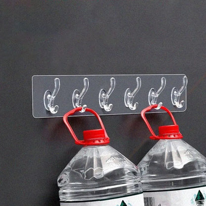 3/6 Hooks Transparent Holder Rack