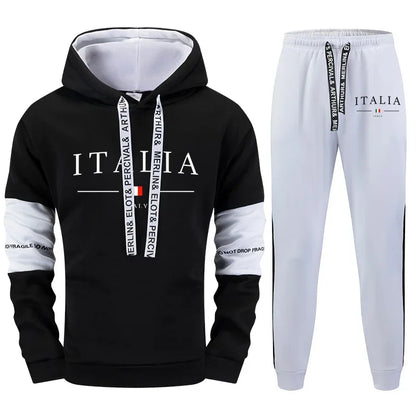 Men’s casual tracksuit set with hoodie and sweatpants – comfortable, stylish, and perfect for sports, workouts, or campus streetwear.