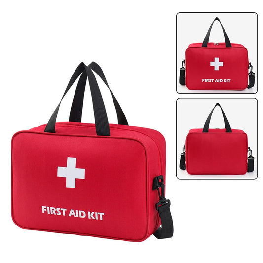 Be ready for any emergency with this Portable First Aid Kit. Designed with multiple compartments and a durable handle, this bag keeps your medical supplies organized and accessible when you need them most.

🩹 Key Features:
- Includes: Empty bag (fill with your own supplies)
- Durable Design: High-quality nylon fabric built to last
- Portable Size: Compact, lightweight, and easy to carry
- Organized Storage: Multiple compartments for meds, bandages, tools, and more
- Bold Red Color: Easily visible in emerge