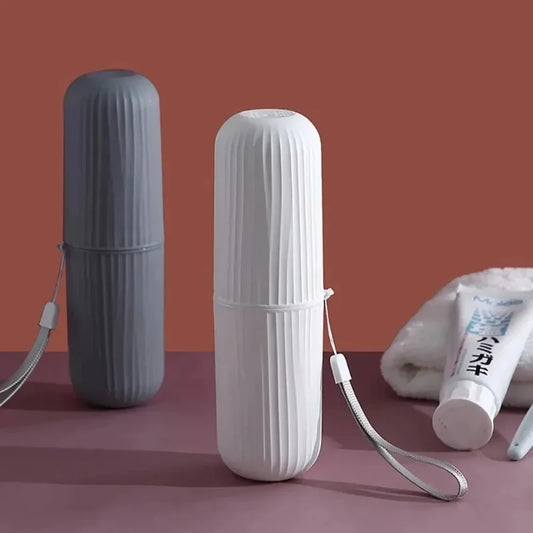 Travel smart and stay clean with this 2-pack of portable toothbrush holders. Designed with a durable ribbed shell and compact size, they protect your toothbrushes from dust and damage while you're on the go. Perfect for school, work, gym bags, and travel. Comes in neutral tones to suit any style.
