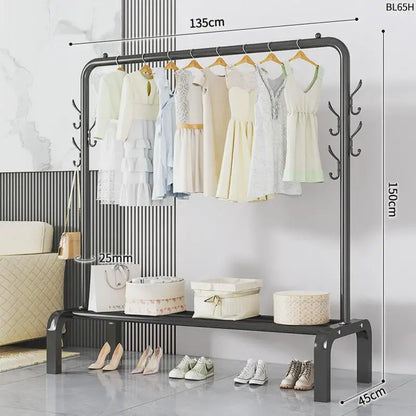 Space-Saving Floor Standing Clothes Drying Rack – Multipurpose Hanger for Dorm, Balcony & Indoor Use