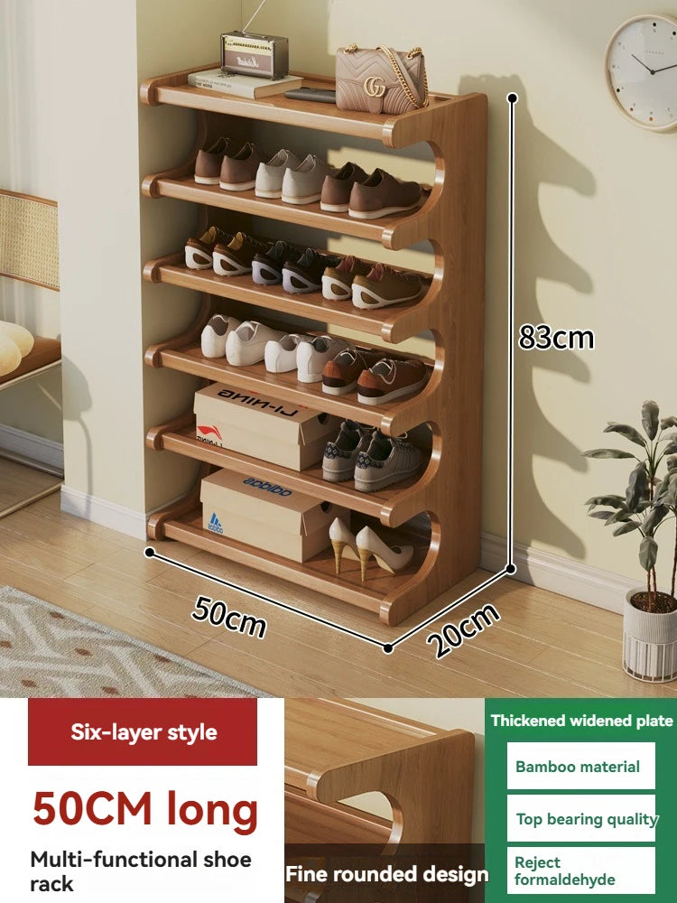 Wooden Multi-Layer Shoe Rack Organizer – Compact Dorm & Apartment Storage Shelf