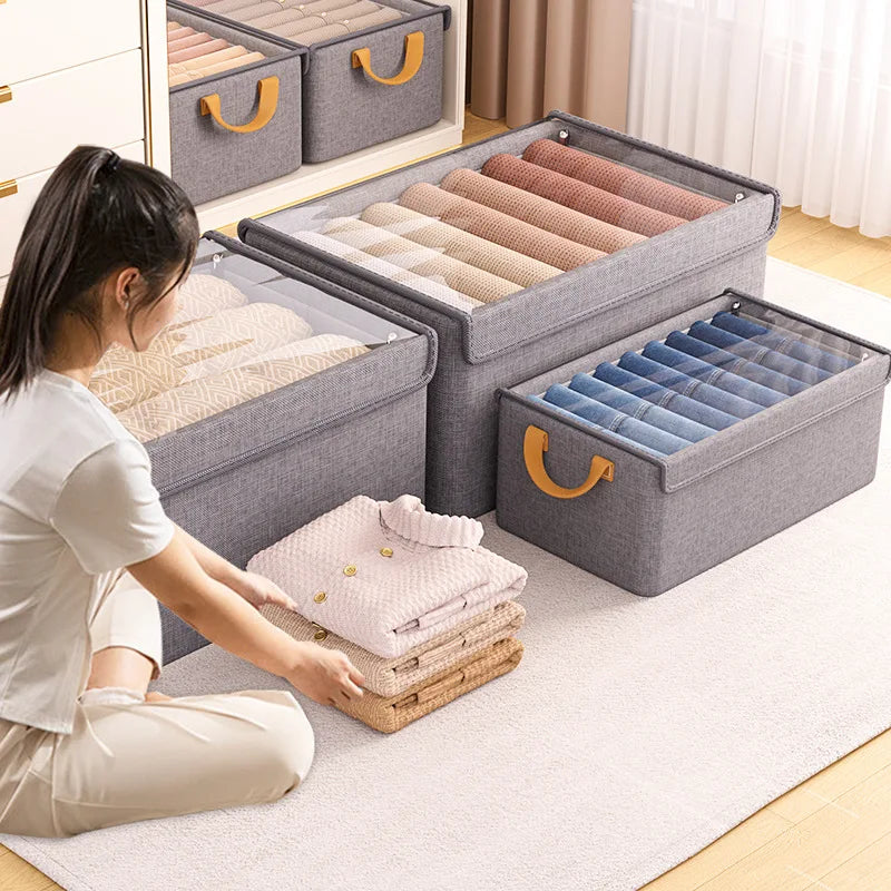 Collapsible Clothing Organizer Folding Clothes Storage Basket