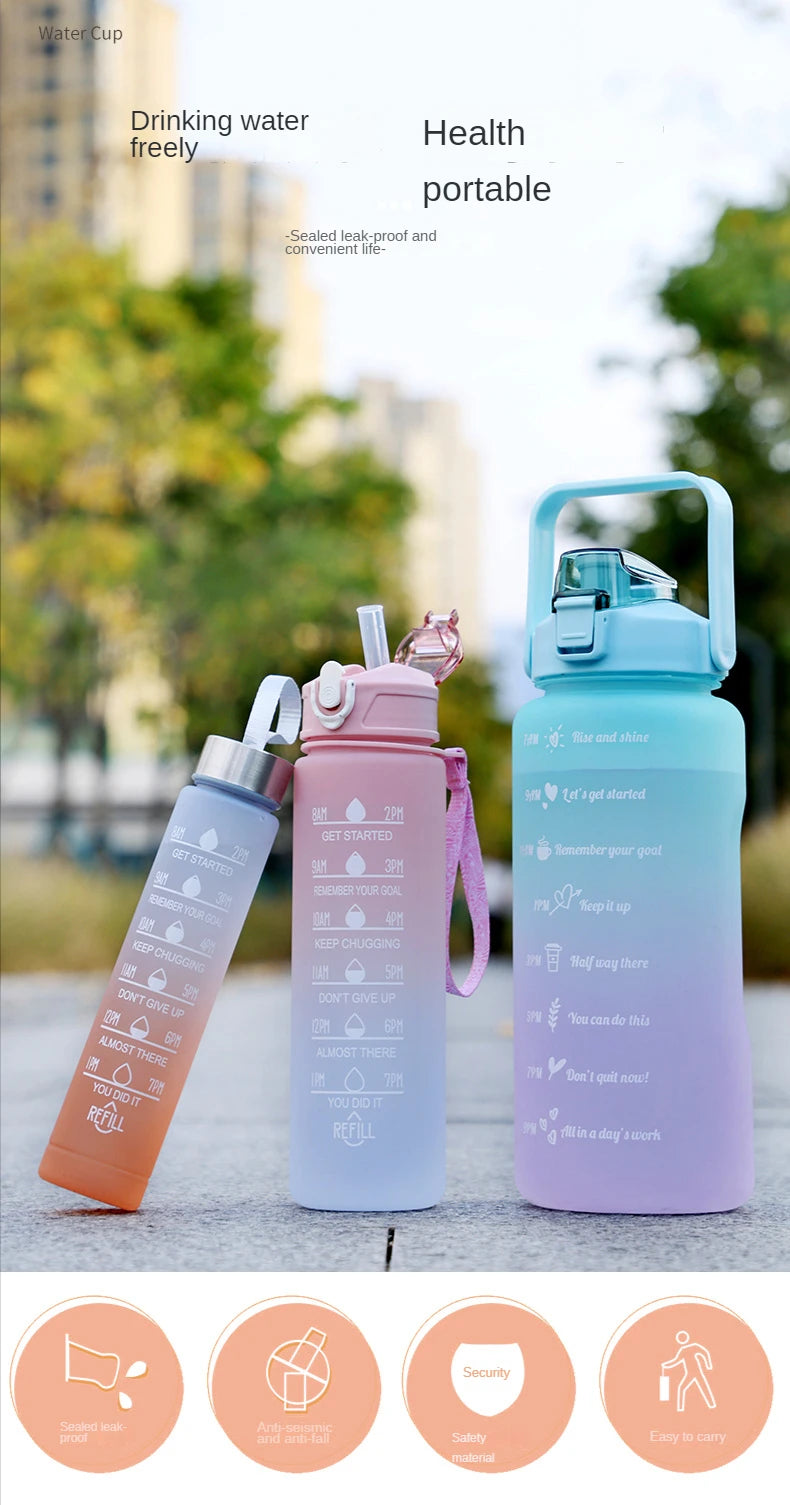 Motivational Water Bottle – Time Marker & Straw | 1L BPA-Free Sports Bottle | UnivibeShop