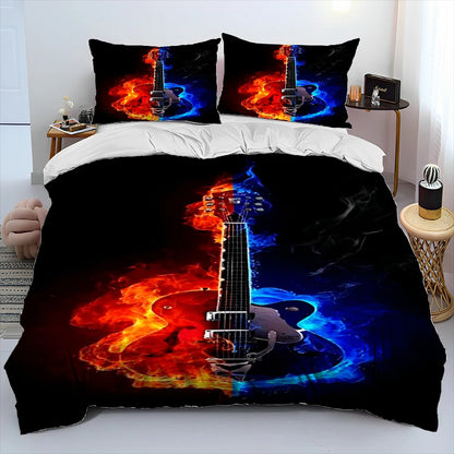 3D Classical Guitar Electric Guitar Comforter Bedding Set