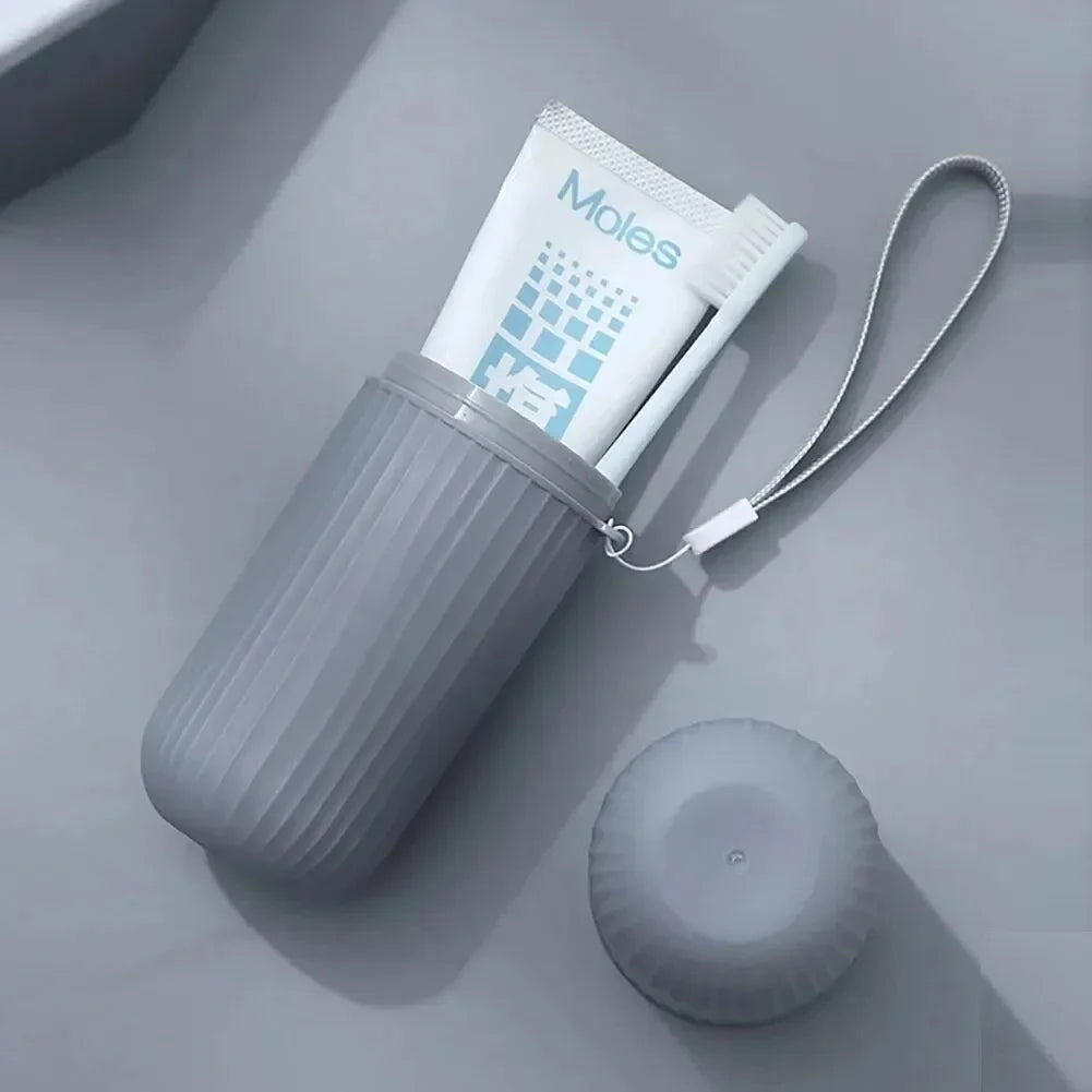Portable Toothbrush Cup – Toothpaste Holder & Storage Case for Travel or Home Use