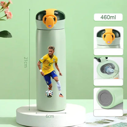 460ML Football Water Bottle with Straw
