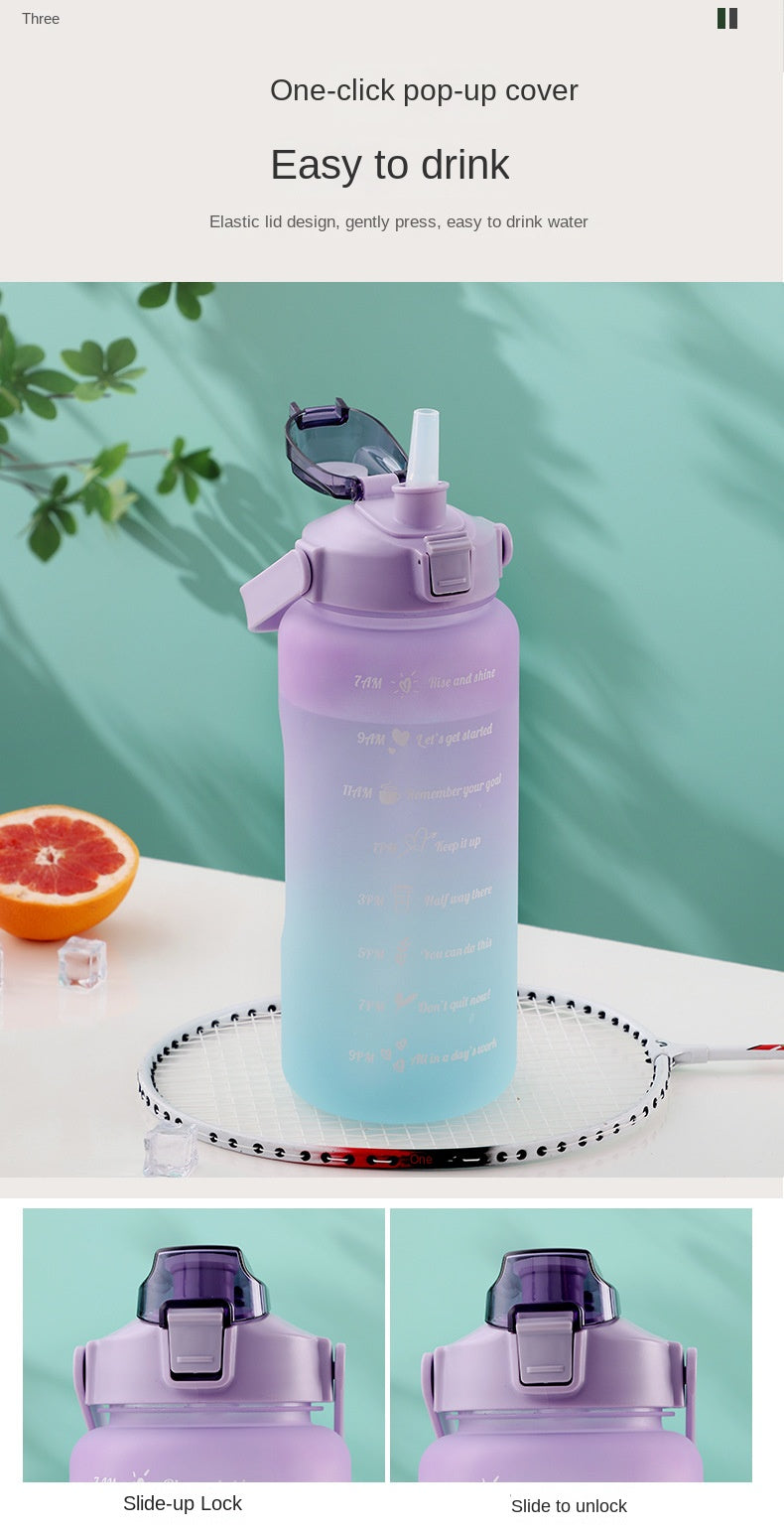 Motivational Water Bottle – Time Marker & Straw | 1L BPA-Free Sports Bottle | UnivibeShop