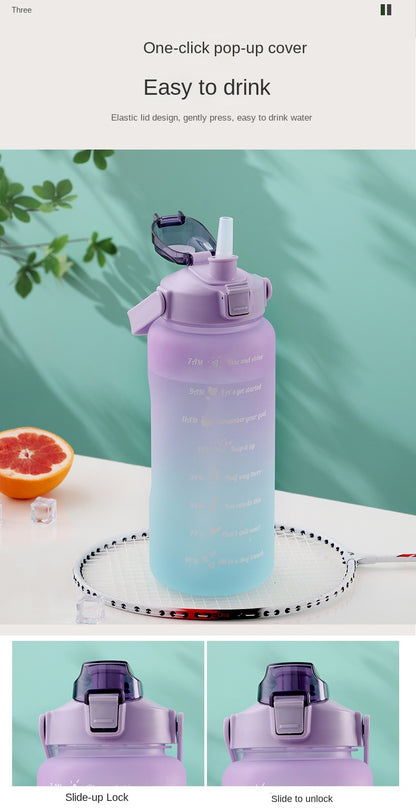 Motivational Water Bottle – Time Marker & Straw | 1L BPA-Free Sports Bottle | UnivibeShop