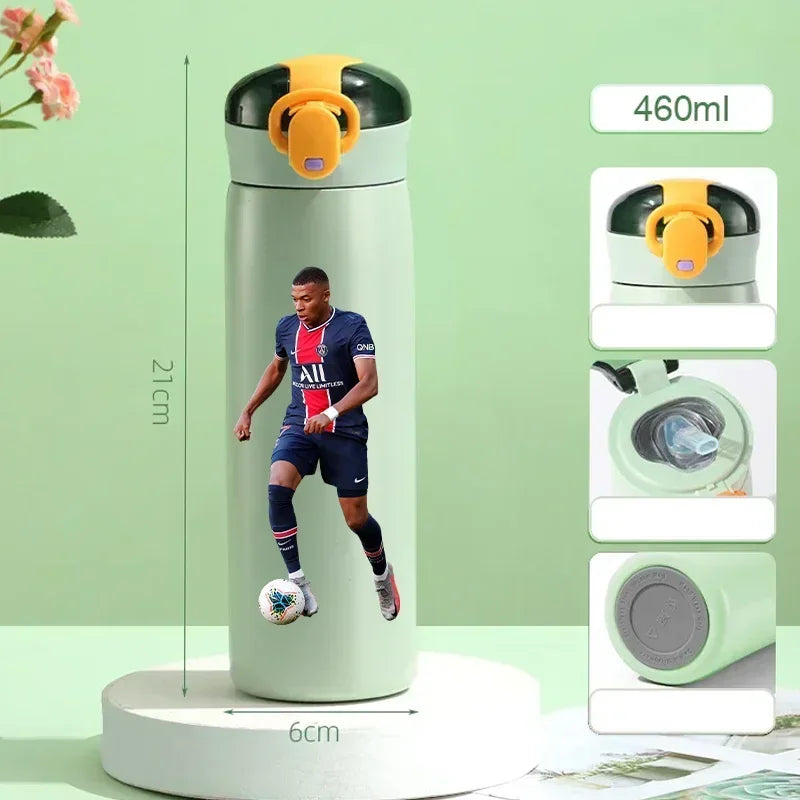 460ML Football Water Bottle with Straw
