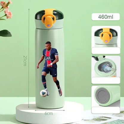460ML Football Water Bottle with Straw