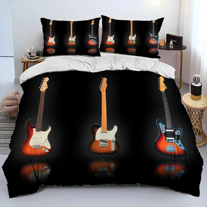 3D Classical Guitar Electric Guitar Comforter Bedding Set