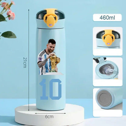 460ML Football Water Bottle with Straw