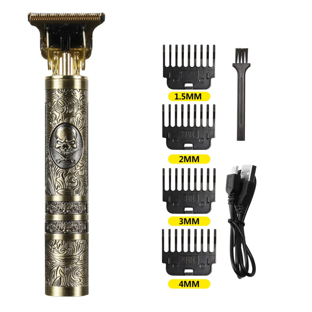 T9 Professional Electric Razor – Pure Metal Body Hair Trimmer for Barbers & At-Home Grooming