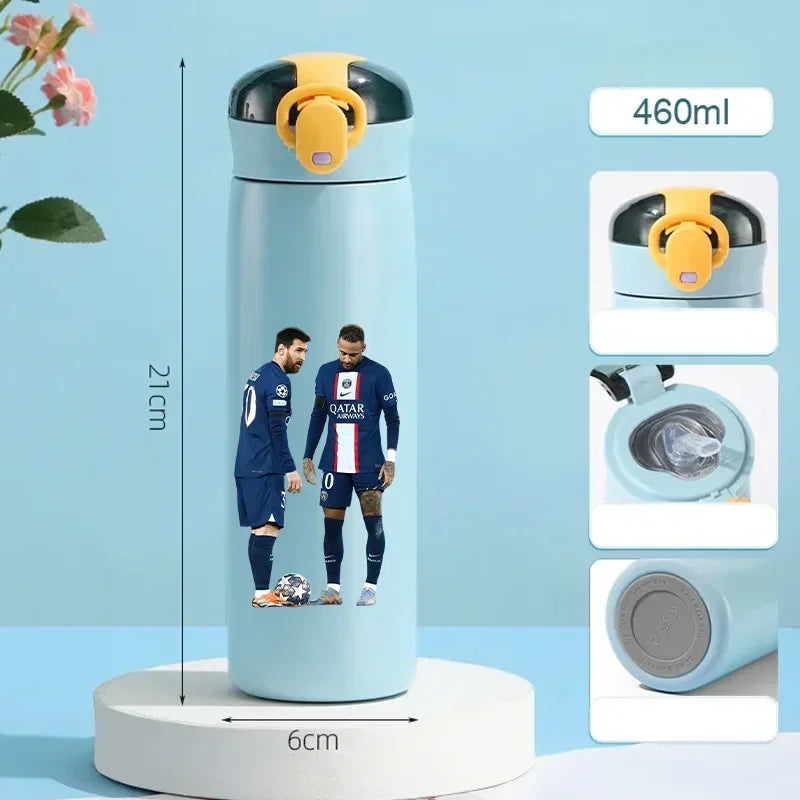 460ML Football Water Bottle with Straw