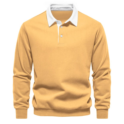 UniVibe Men’s Polo Neck Cotton Sweatshirt Autumn Casual & Social Wear