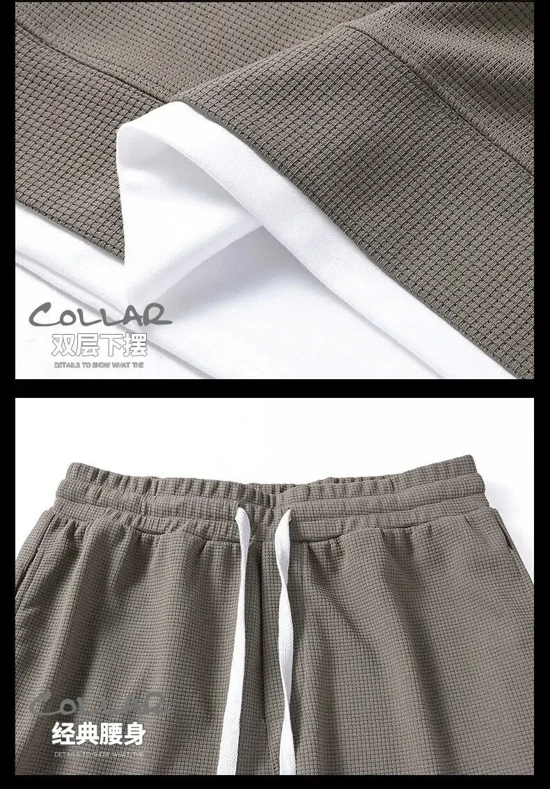 Men’s Summer Sports Set – Casual Short Sleeve T-Shirt & Shorts Outfit