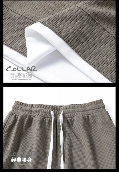 Men’s Summer Sports Set – Casual Short Sleeve T-Shirt & Shorts Outfit