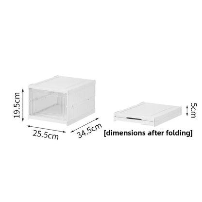 Foldable Shoe Organizer – No Assembly Stackable Dustproof Space-Saving Cabinet for Dorm or Home