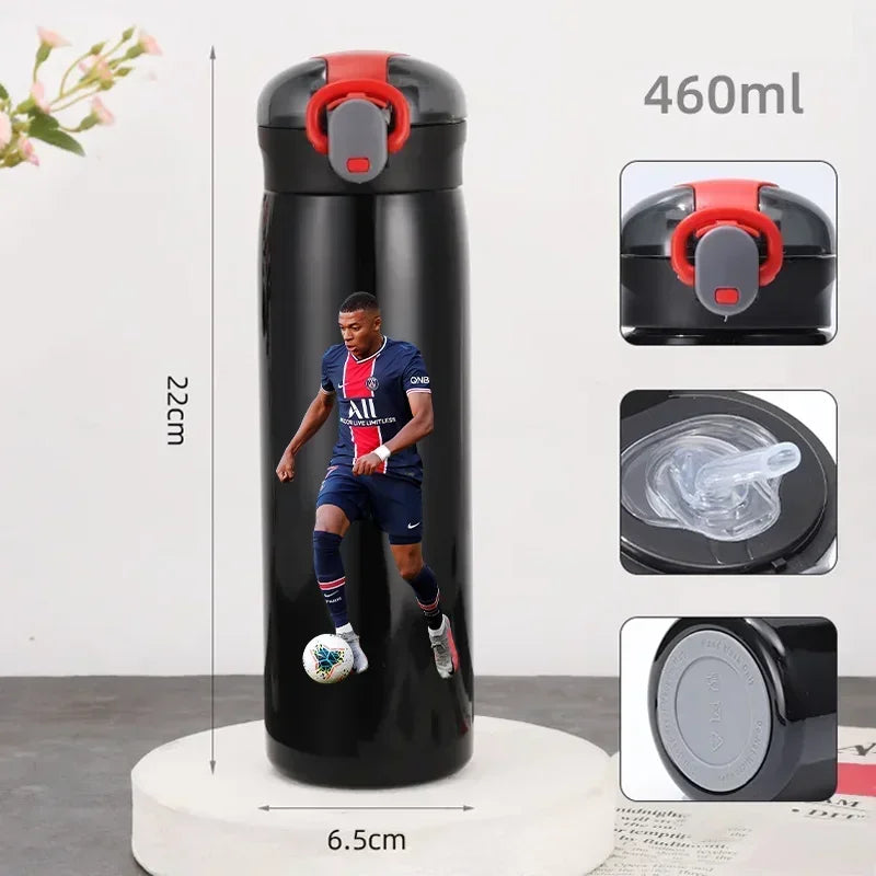 460ML Football Water Bottle with Straw