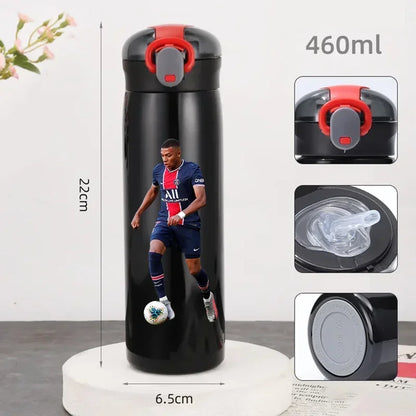 460ML Football Water Bottle with Straw