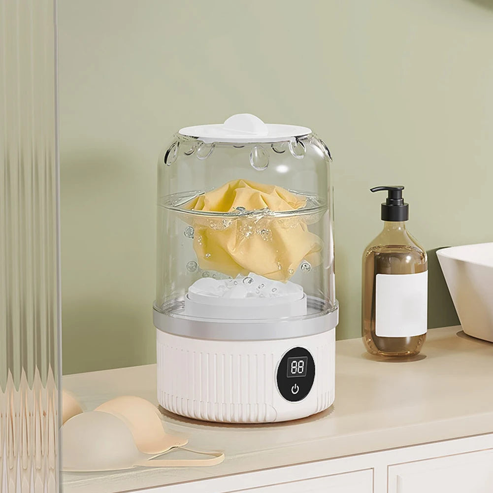 Mini Portable Washing Machine – USB Rechargeable Washer for Dorms & Travel
