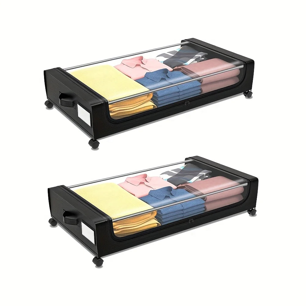 Rolling Underbed Storage Lockers – Space-Saving Pull-Out Containers with Wheels for Dorms & Small Rooms