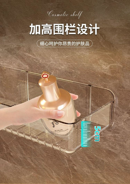 No-Punch Wall Shelf – Waterproof Bathroom Storage Rack (White)