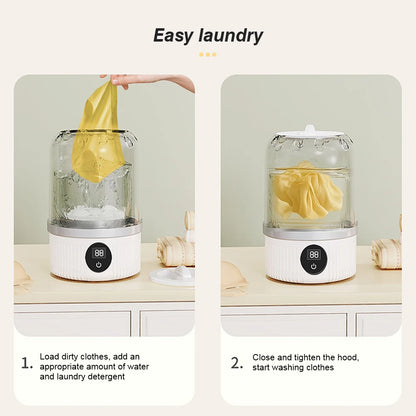 Mini Portable Washing Machine – USB Rechargeable Washer for Dorms & Travel