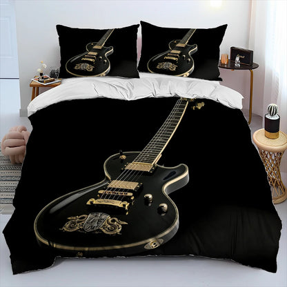 3D Classical Guitar Electric Guitar Comforter Bedding Set