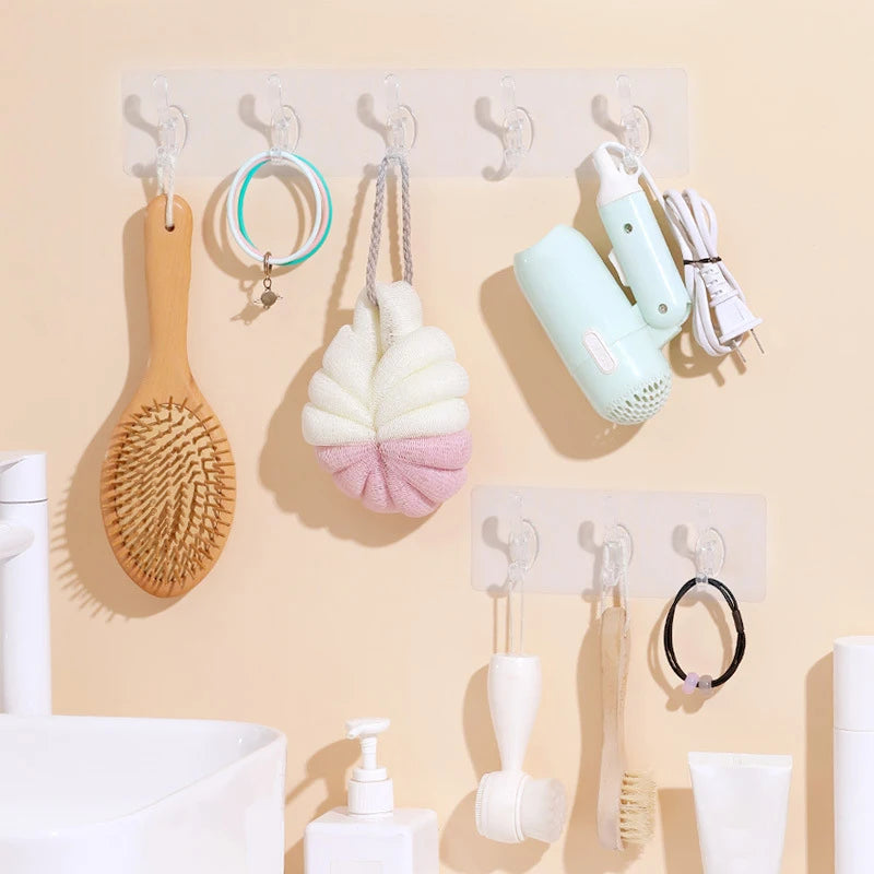 3/6 Hooks Transparent Holder Rack