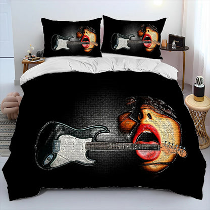 3D Classical Guitar Electric Guitar Comforter Bedding Set