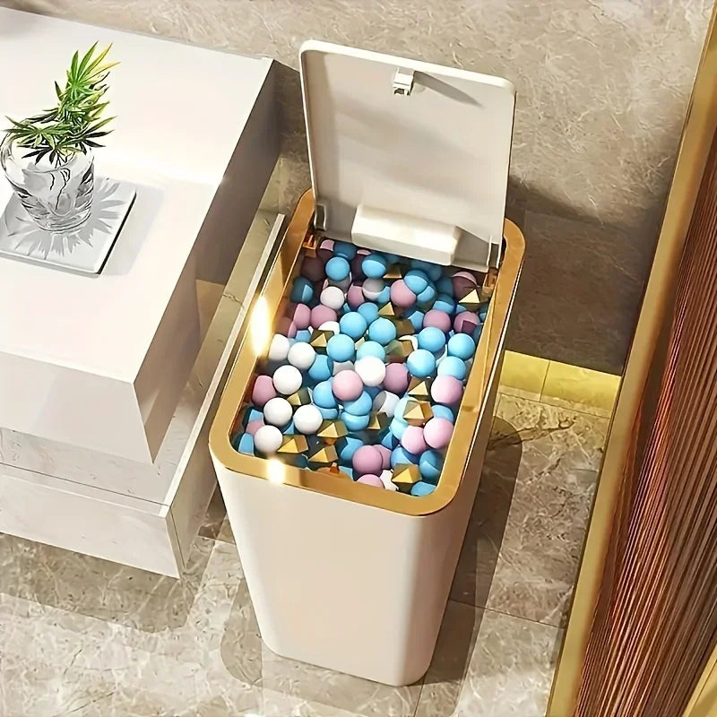 10L Odor-Proof Trash Can – One-Touch Lid | Space-Saving Bathroom & Kitchen Bin | UnivibeShop